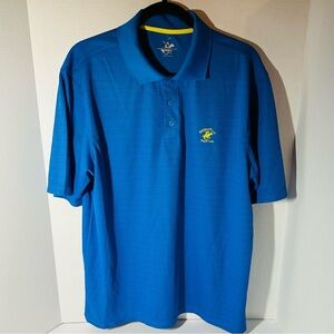 Beverly Hills Polo Club Blue Performance Polo Shirt w Yellow Logo Men’s Size L